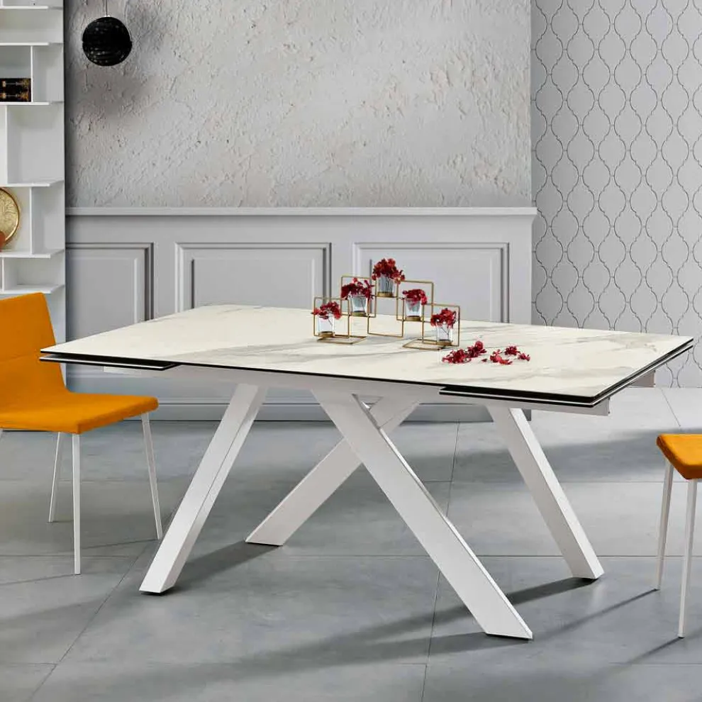 Ausziehbarer Esstisch aus Glaskeramik made in Italy, Wilmer