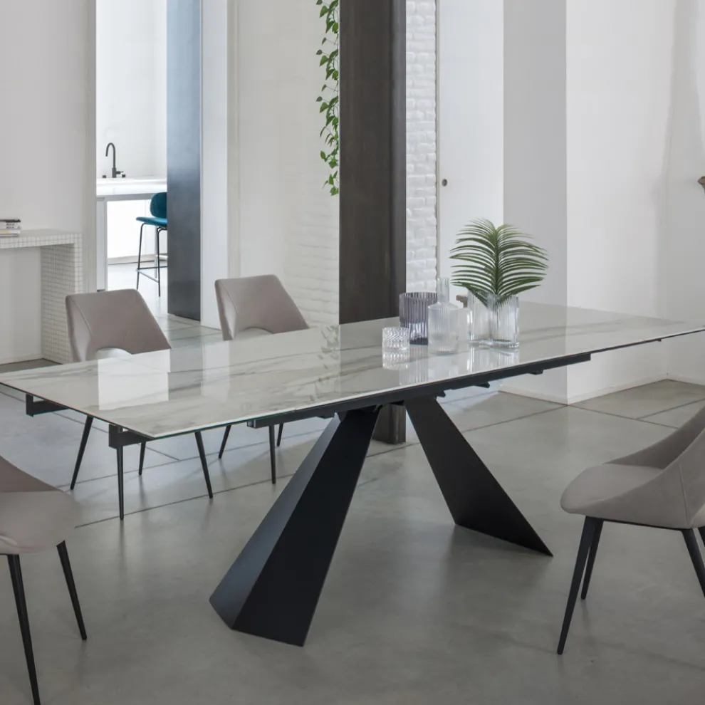 Ausziehbarer Esstisch bis 270 cm mit Keramikglasplatte - Trasimeno