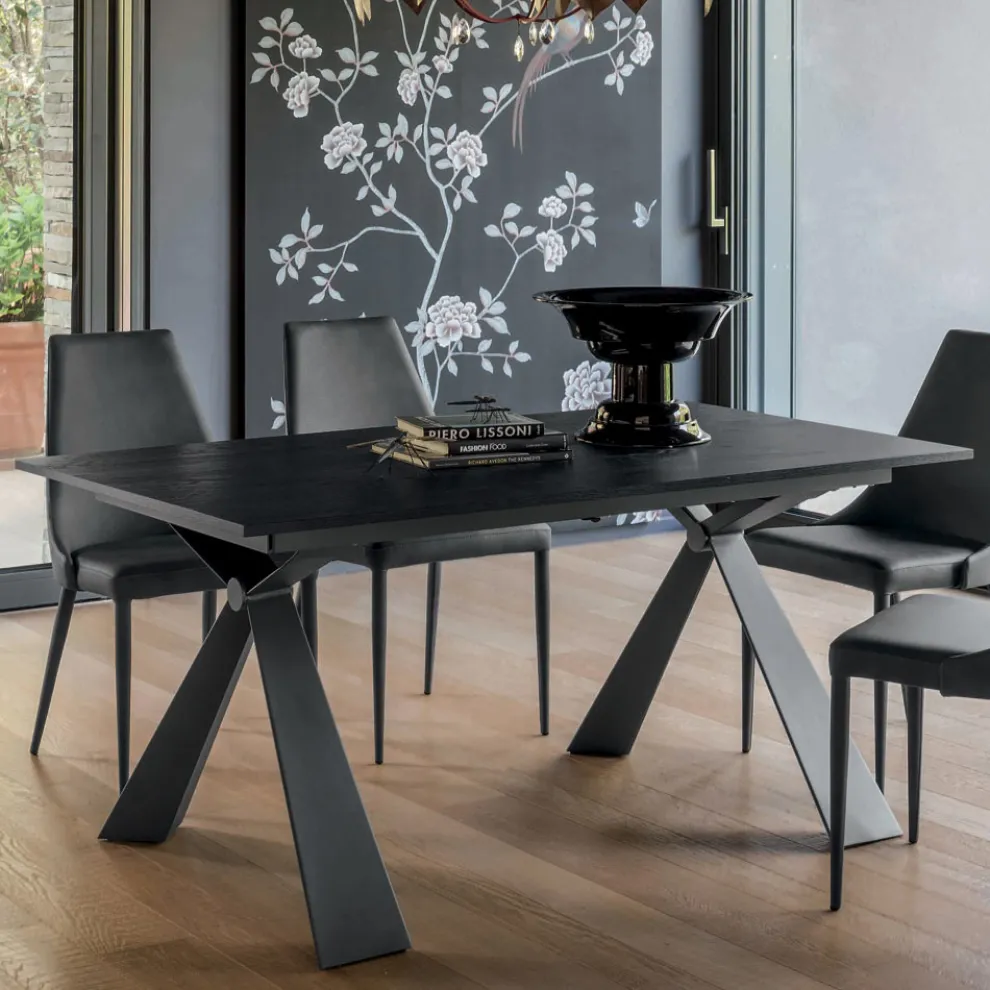 Ausziehbarer Esstisch bis 298 cm aus Melamin Made in Italy - Fedemo