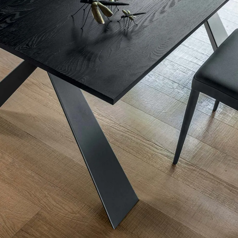 Ausziehbarer Esstisch bis 298 cm aus Melamin Made in Italy - Fedemo