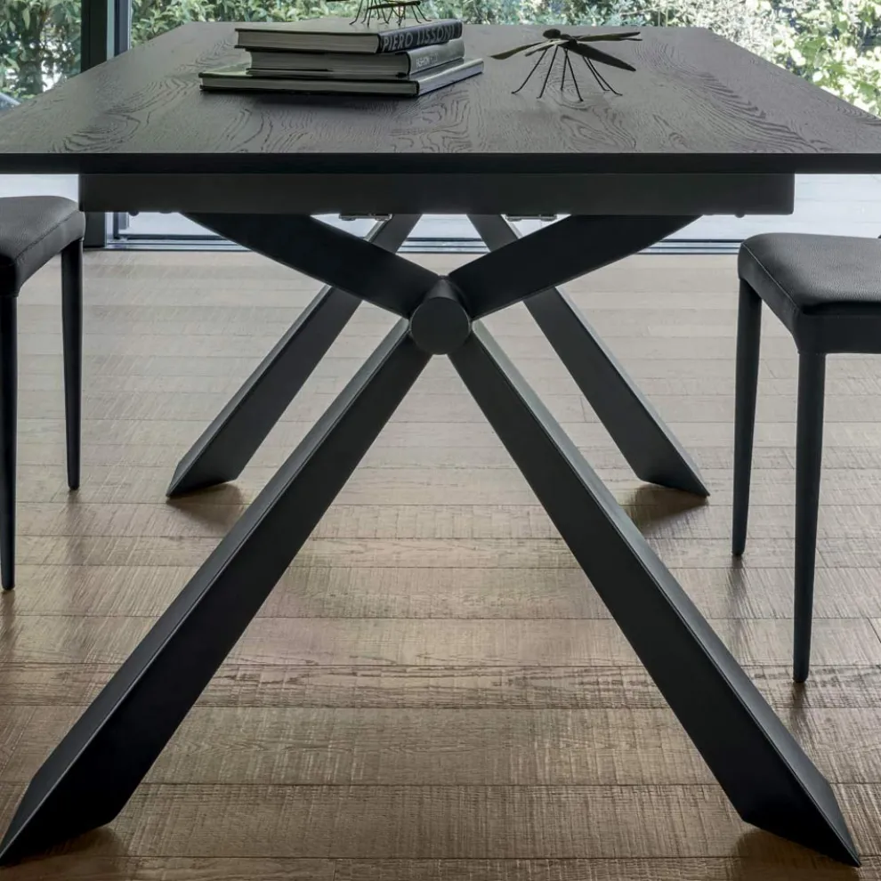 Ausziehbarer Esstisch bis 298 cm aus Melamin Made in Italy - Fedemo