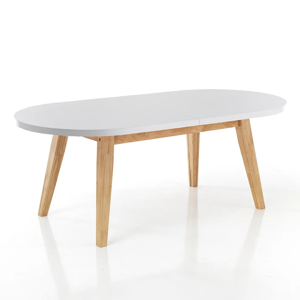 Ausziehbarer Esstisch bis 300 cm aus Mdf und Massivholz - Fedora