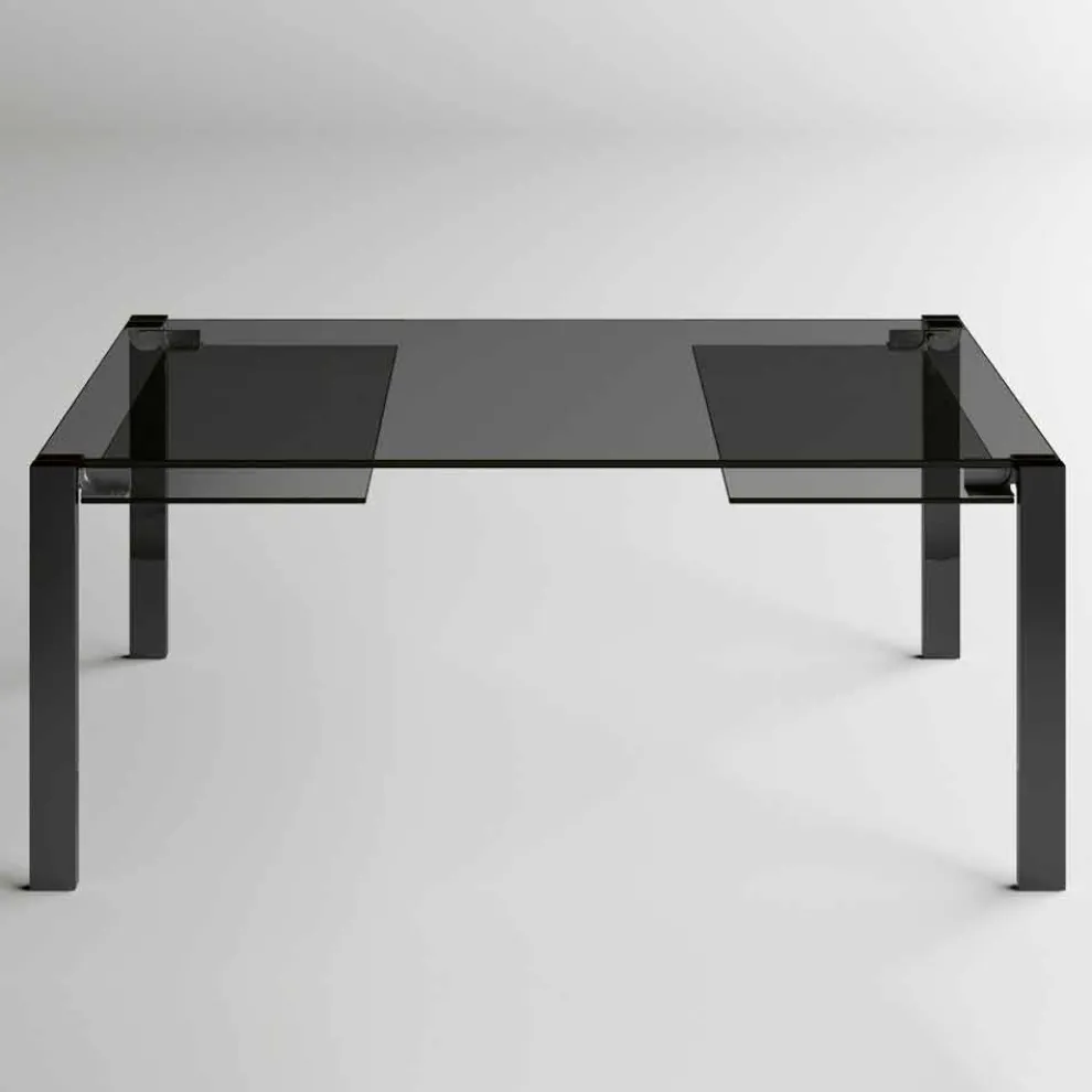 Ausziehbarer Esstisch Bis 280 cm mit Glasplatte Made in Italy - Melo