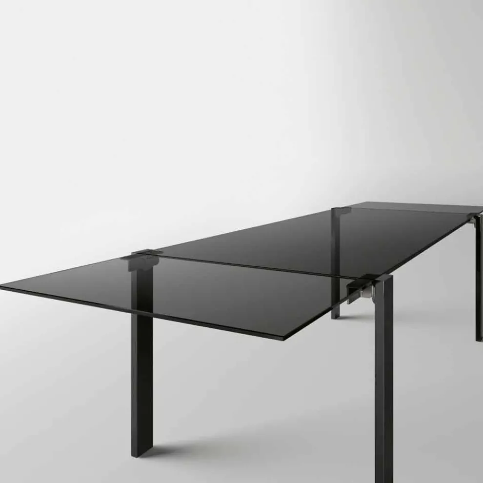 Ausziehbarer Esstisch Bis 280 cm mit Glasplatte Made in Italy - Melo