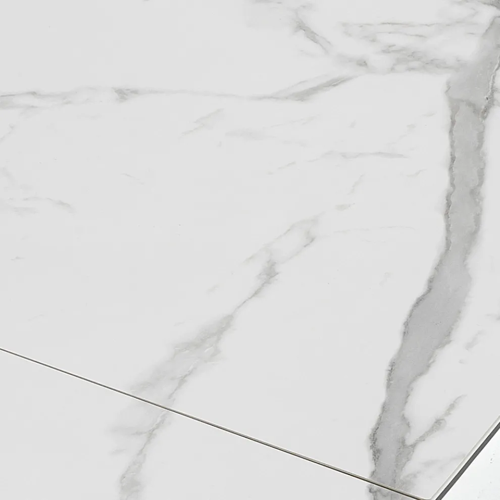 Ausziehbarer Esstisch bis 240 cm in Keramik und Stahl - Relief