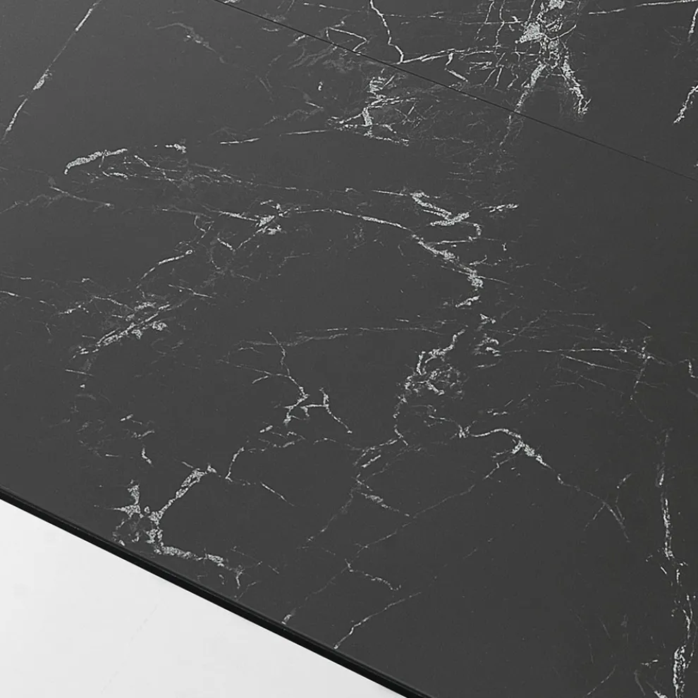 Ausziehbarer Esstisch bis 240 cm in Keramik und Stahl - Relief