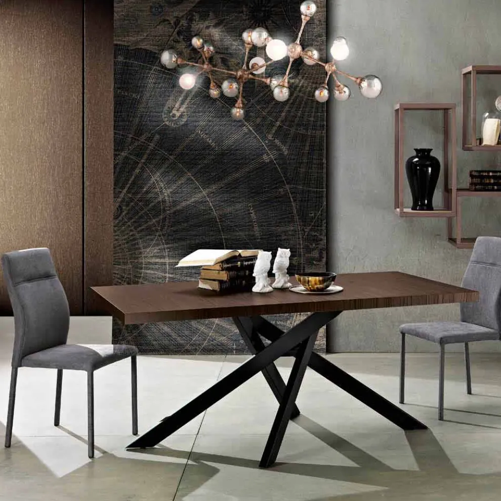 Ausziehbarer Esstisch aus Melaminholz, hergestellt in Italien, Dionigi