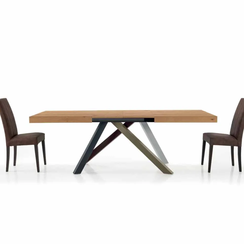 Ausziehbarer Esstisch bis 450 cm aus Laminat, hergestellt in Italien – Salentino