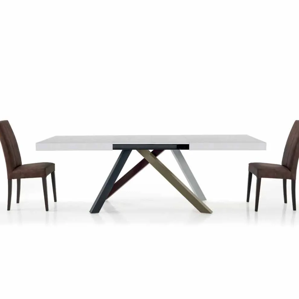 Ausziehbarer Esstisch bis 450 cm aus Laminat, hergestellt in Italien – Salentino