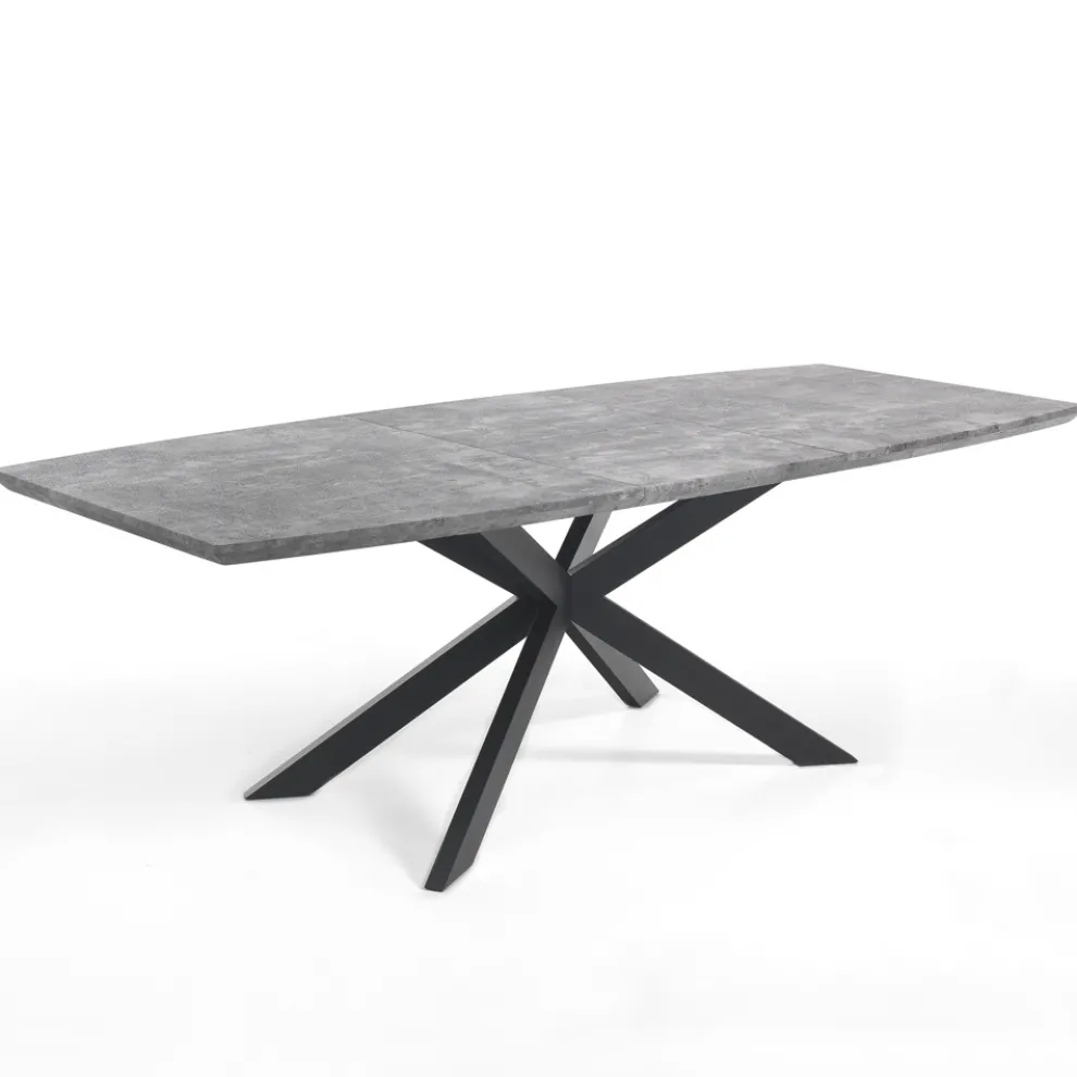 Ausziehbarer Esstisch aus Metall und MDF – Iridium