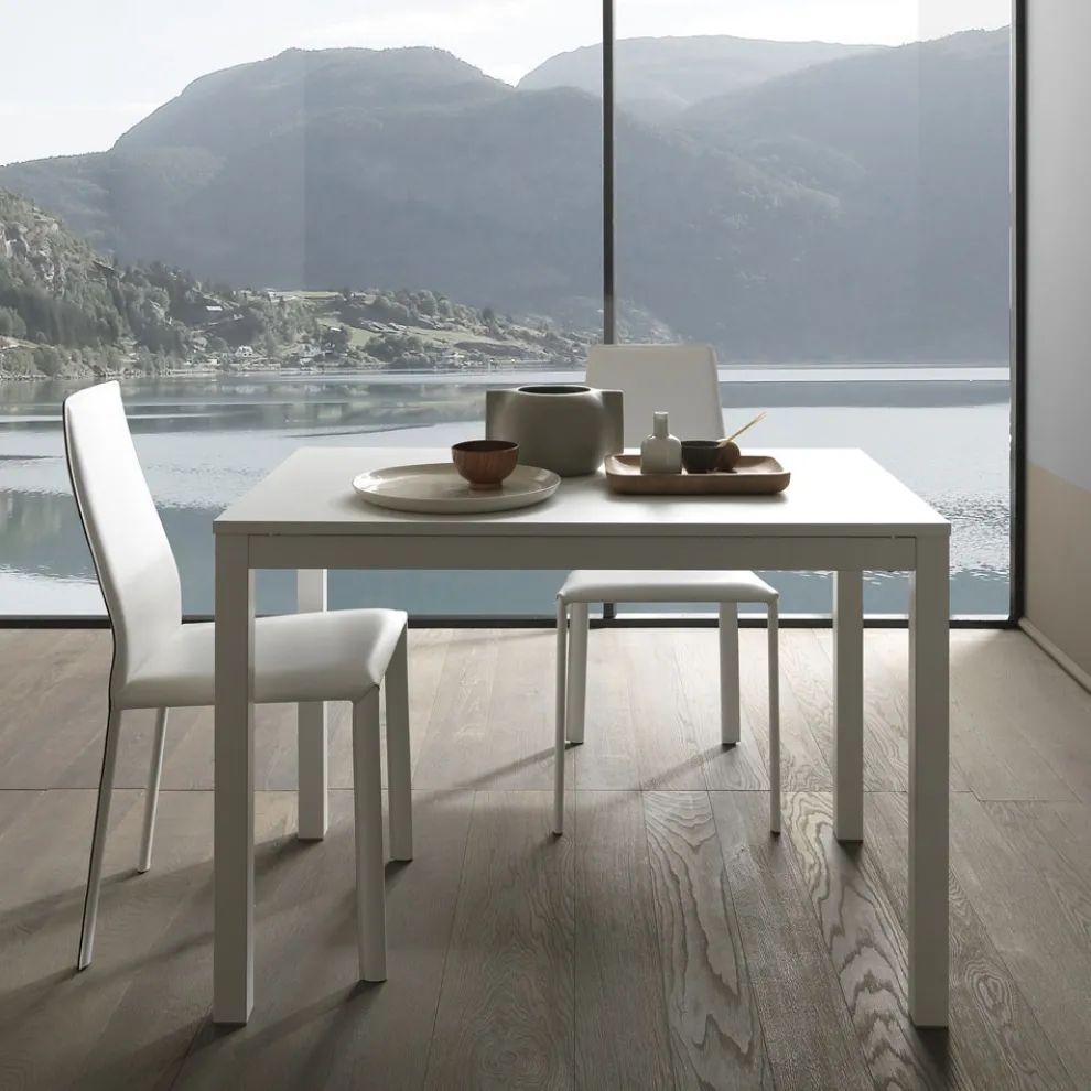 Ausziehbarer Esstisch 190 cm Metall und Holz Made in Italy - Euklidisch