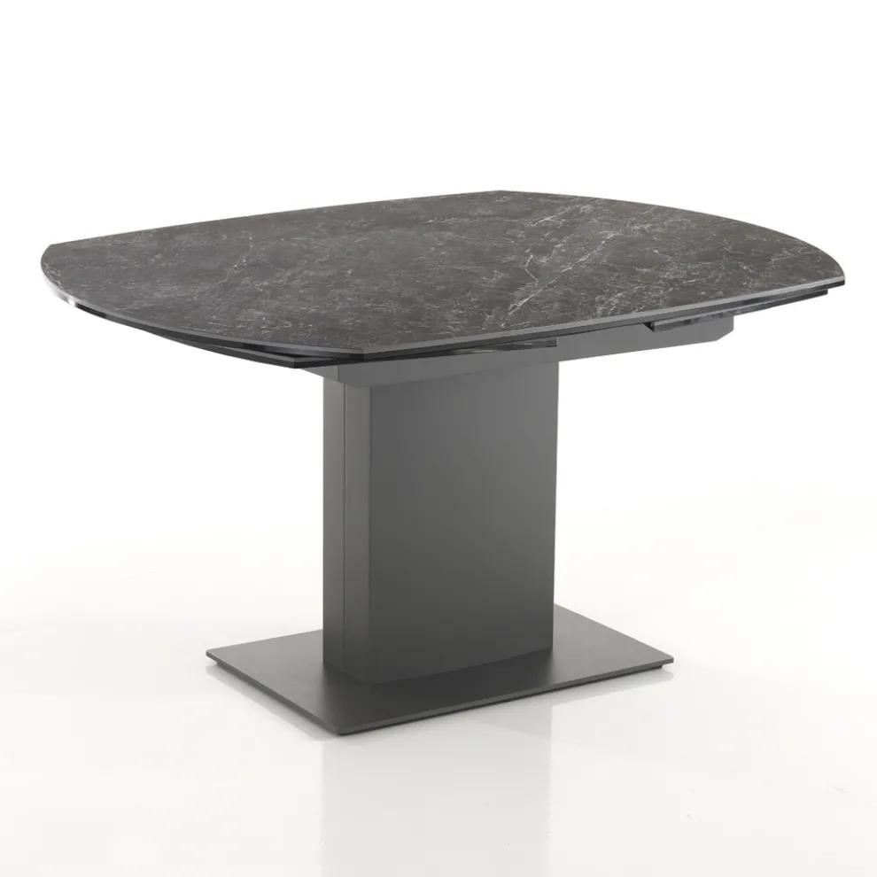 Ausziehbarer Esstisch bis 180 cm in Keramik und Stahl - Catone