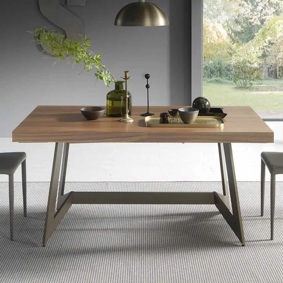 Ausziehbarer Esstisch Bis zu 160 cm aus Holz Made in Italy - Eugenia