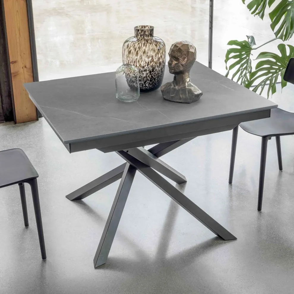 Ausziehbarer Esstisch mit Metallrahmen Made in Italy - Elastic