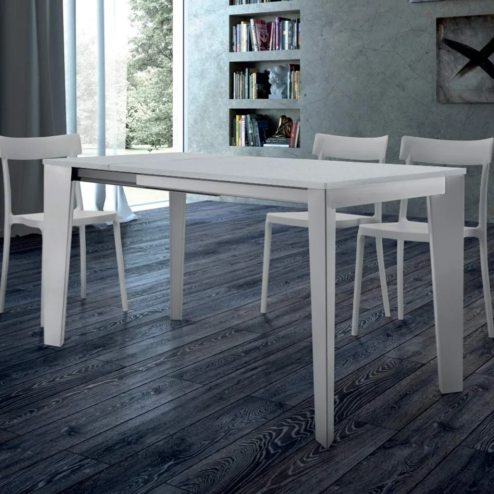 Ausziehbarer Esstisch bis 310 cm aus Melamin, hergestellt in Italien – Siebzigerjahre