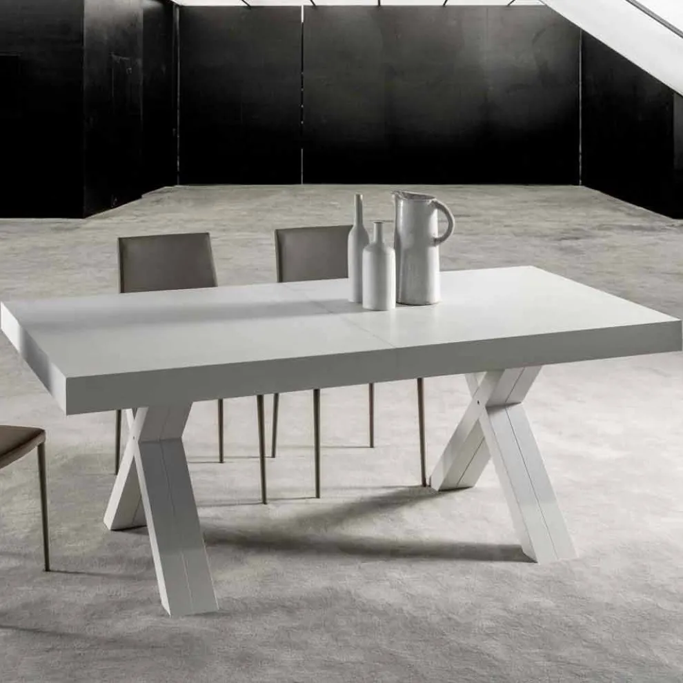 Ausziehbarer Esstisch, Tischplatte aus Melaminholz - Atessa