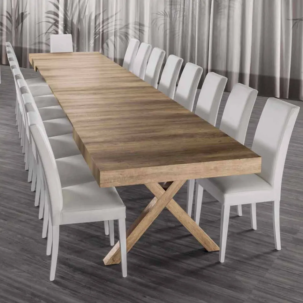 Ausziehbarer Esstisch, Tischplatte aus Melaminholz - Atessa