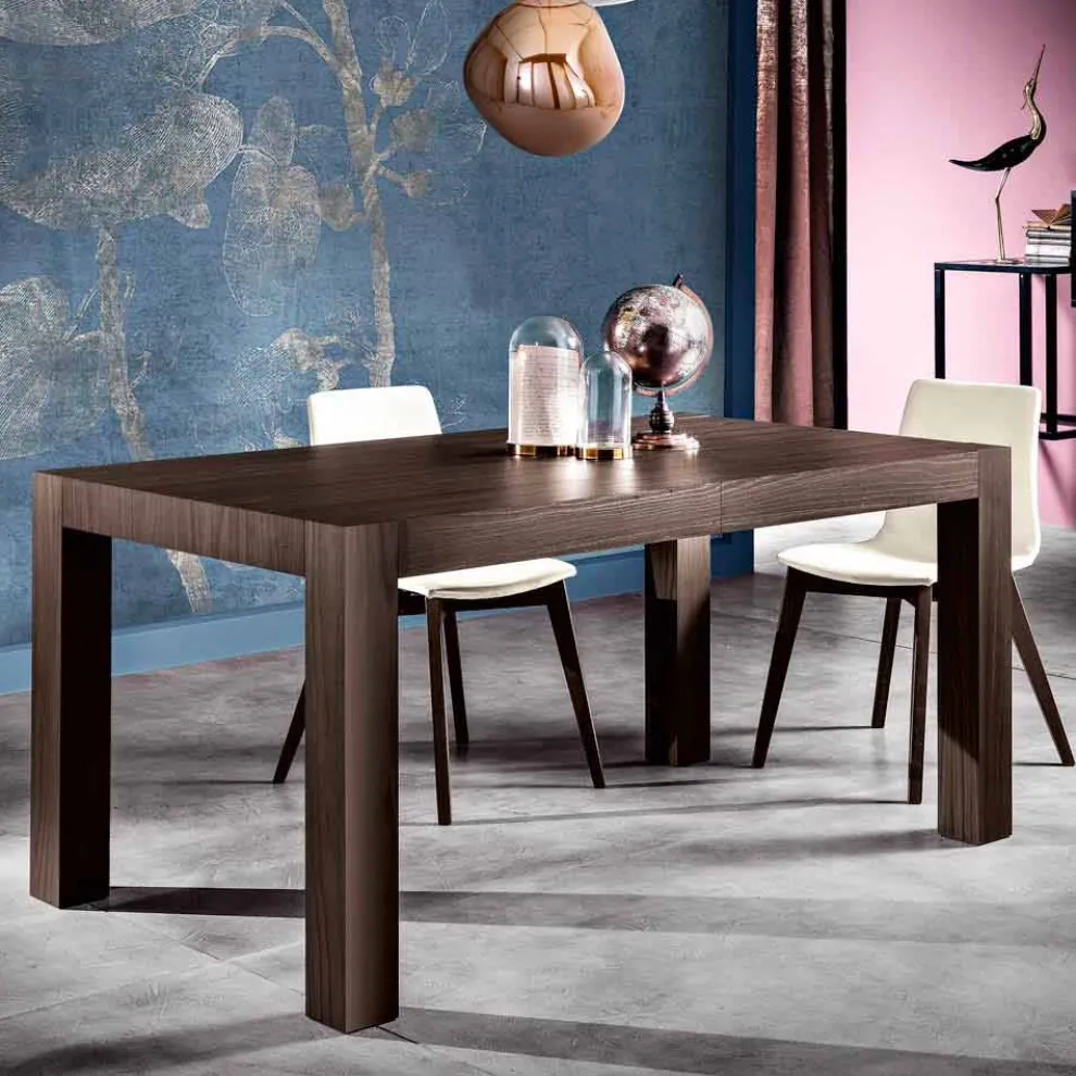 Ausziehbarer Esstisch aus Melaminholz, hergestellt in Itay, Oky