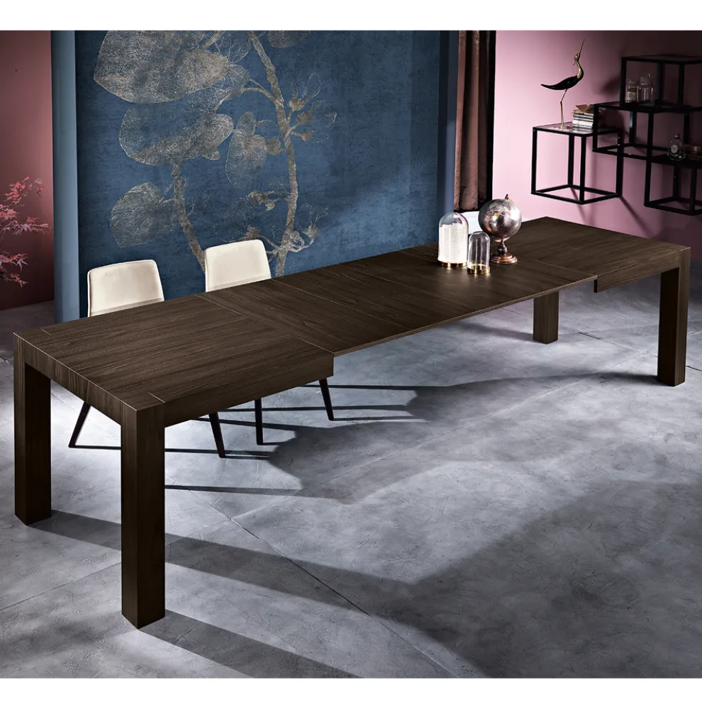 Ausziehbarer Esstisch aus Melaminholz, hergestellt in Itay, Oky