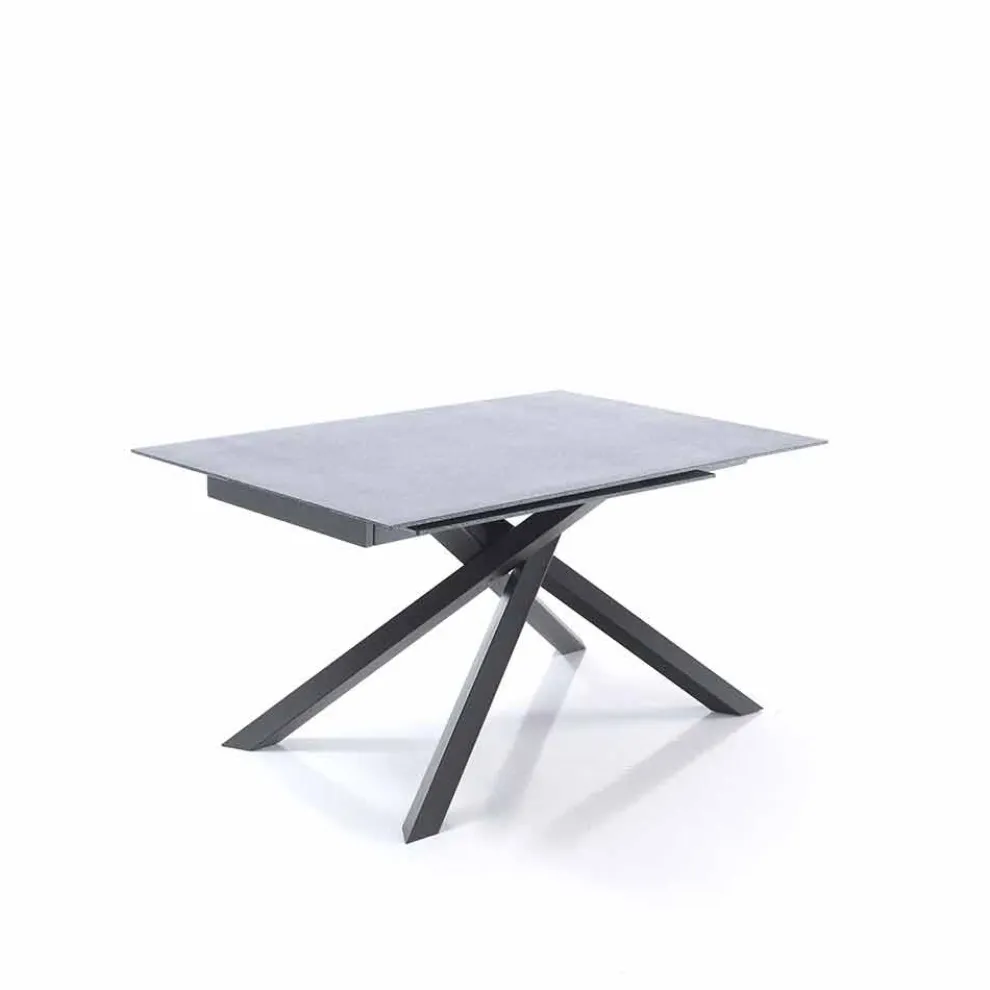 ausziehbarer Esstisch aus Glas und Metall - Tristano