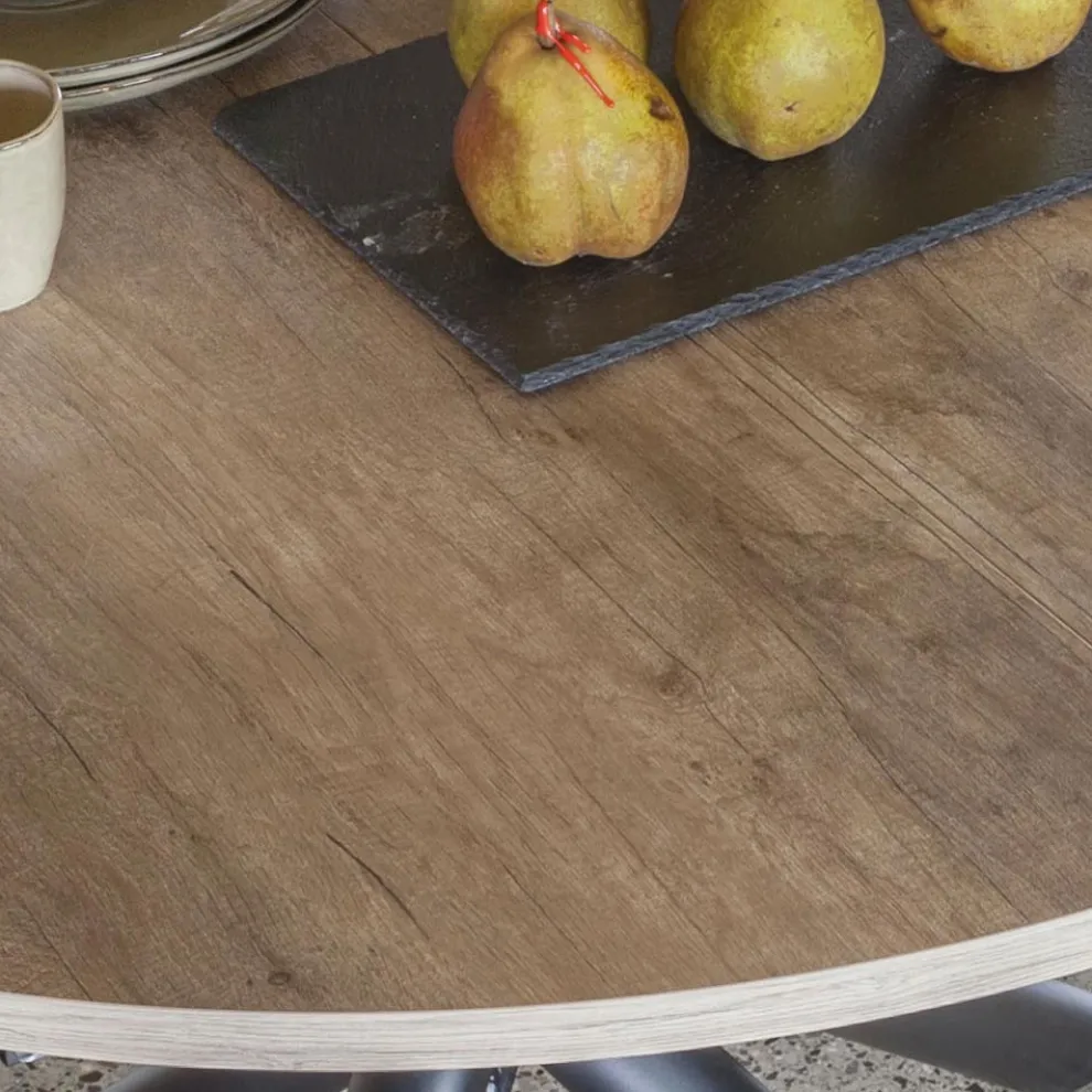 Ausziehbarer Esstisch bis 165 cm aus Stahl und Melaminholz - Venetien