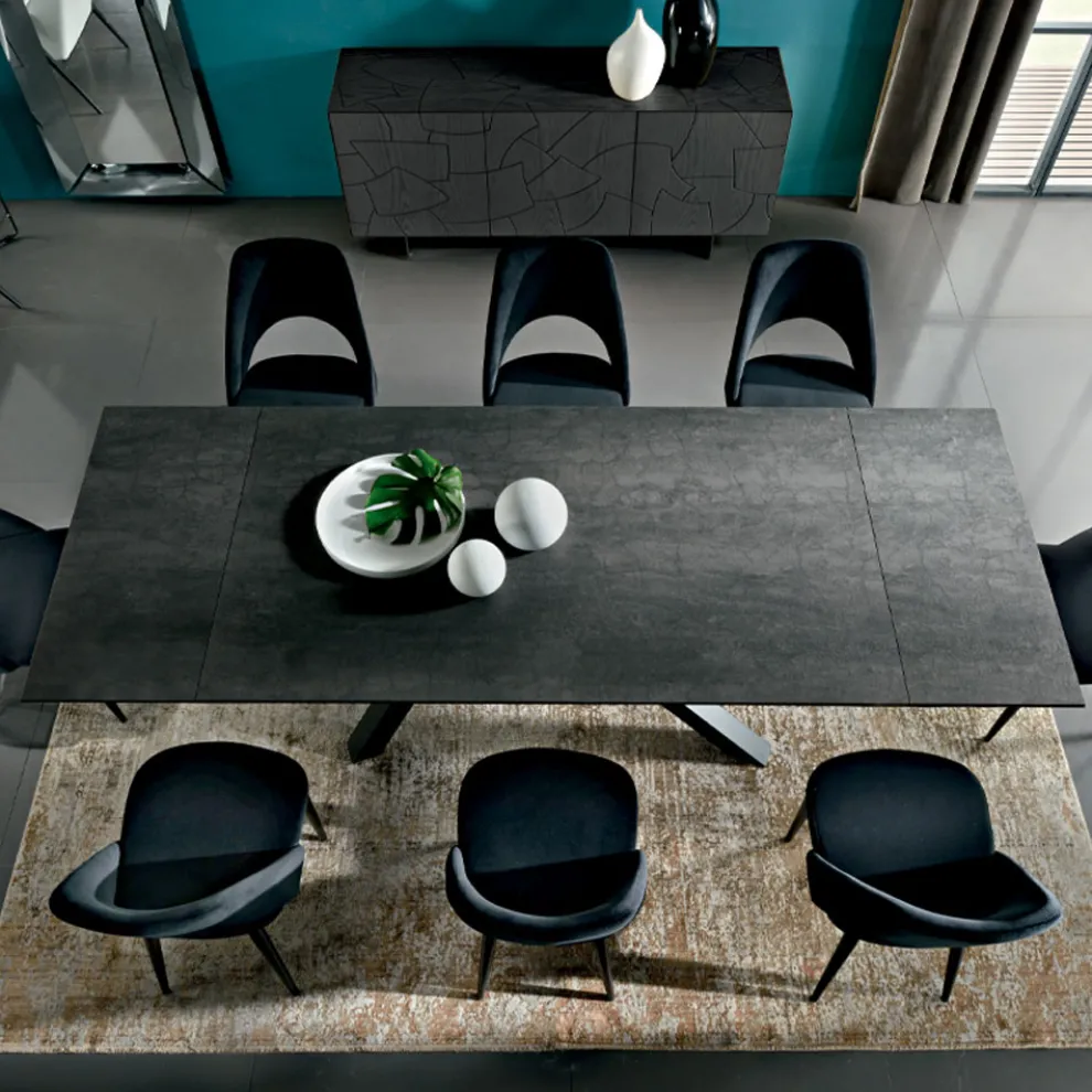 Ausziehbarer Esstisch bis 278 cm aus Laminam, hergestellt in Italien – Settimmio