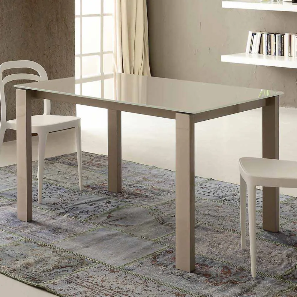 Ausziehbarer Esstisch Bis zu 204 cm in Made in Italy Crystal - Palladio