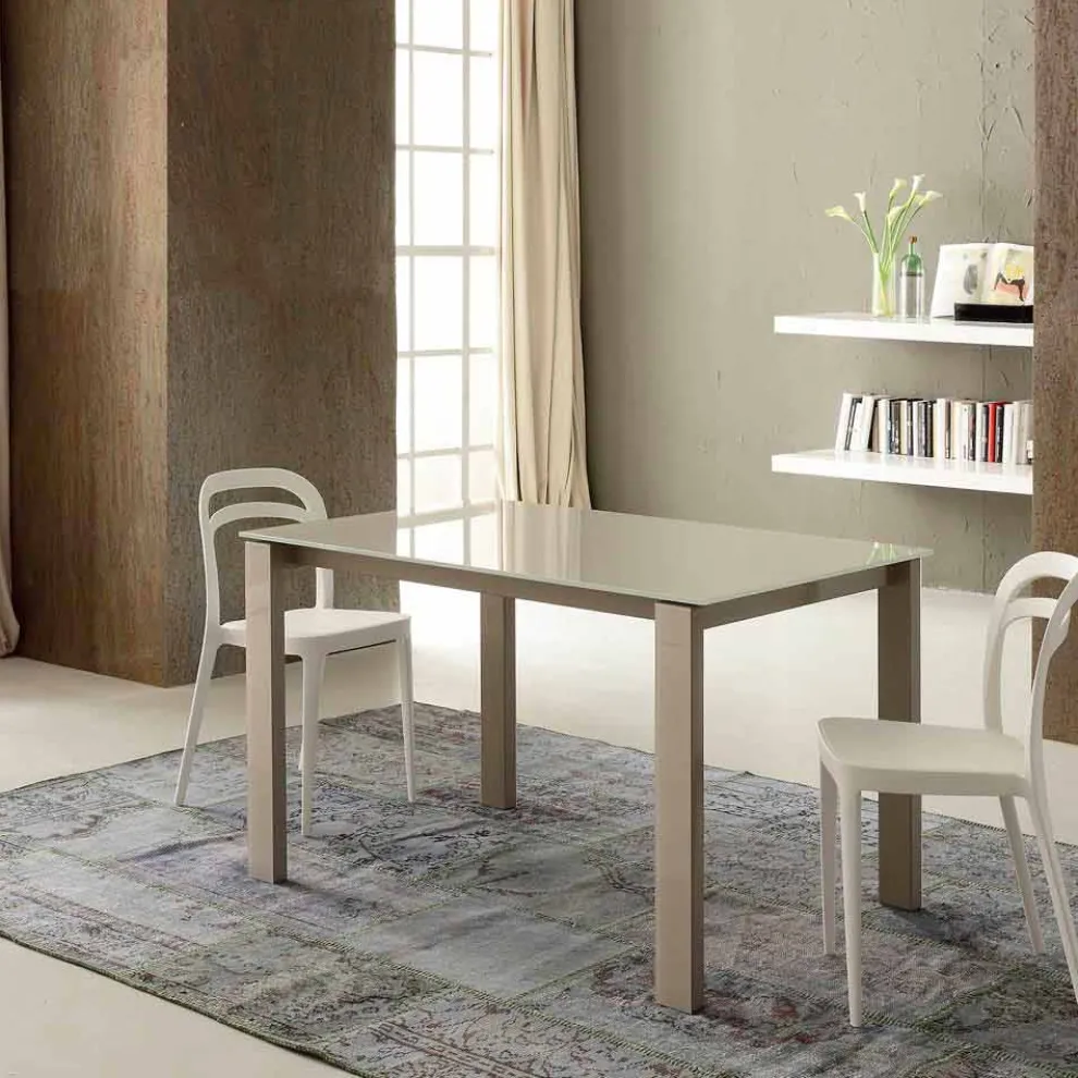 Ausziehbarer Esstisch Bis zu 204 cm in Made in Italy Crystal - Palladio