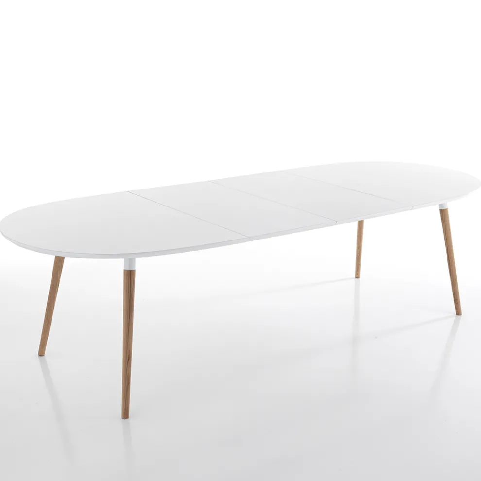 Ausziehbarer Esstisch bis 270 cm in Mdf und Massivholz - Maurizio