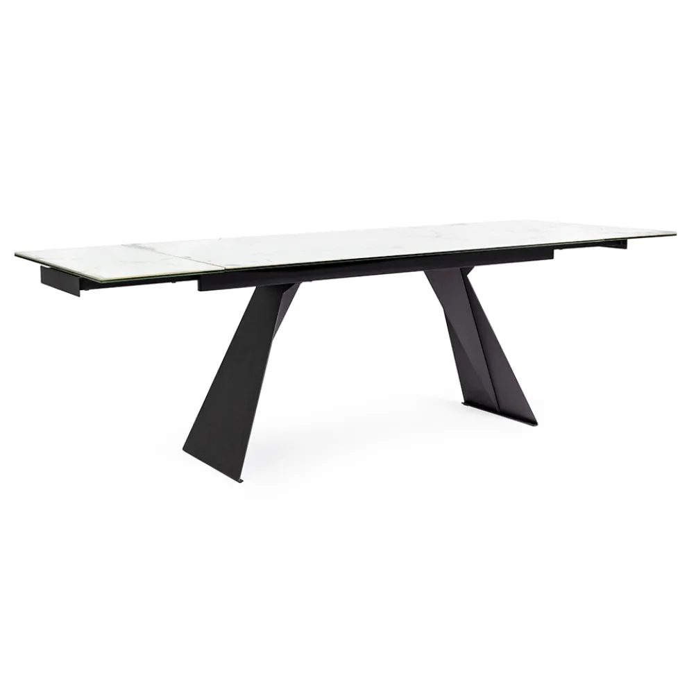 Ausziehbarer Esstisch 240 cm Glas- und Keramikplatte - Barone