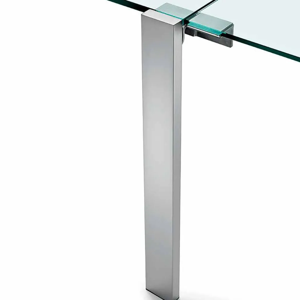 Ausziehbarer Esstisch aus extraleichtem Glas und Metall Made in Italy - Sopot