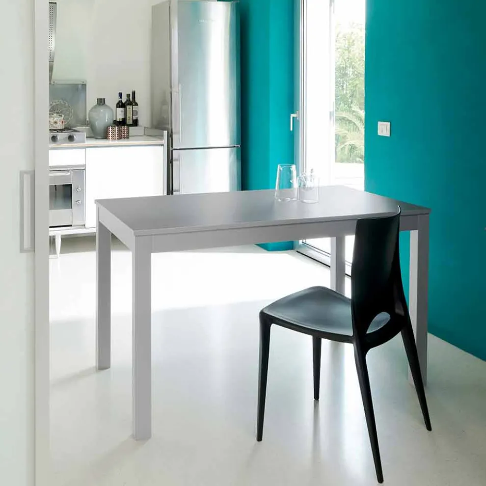 Ausziehbarer Esstisch mit Buchenholzgestell, L 130 / 210x P80 cm Denisio