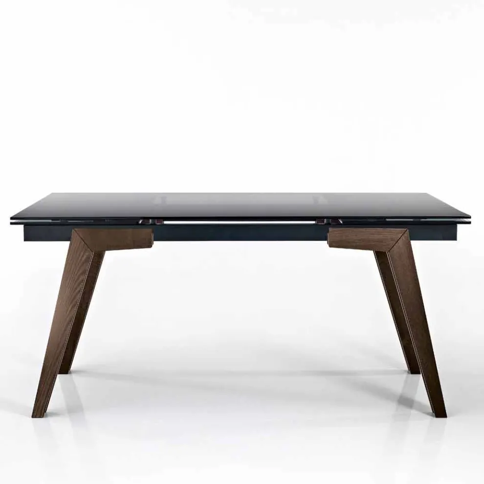 Ausziehbarer Esstisch aus italienischem Rauchglas, Dimitri