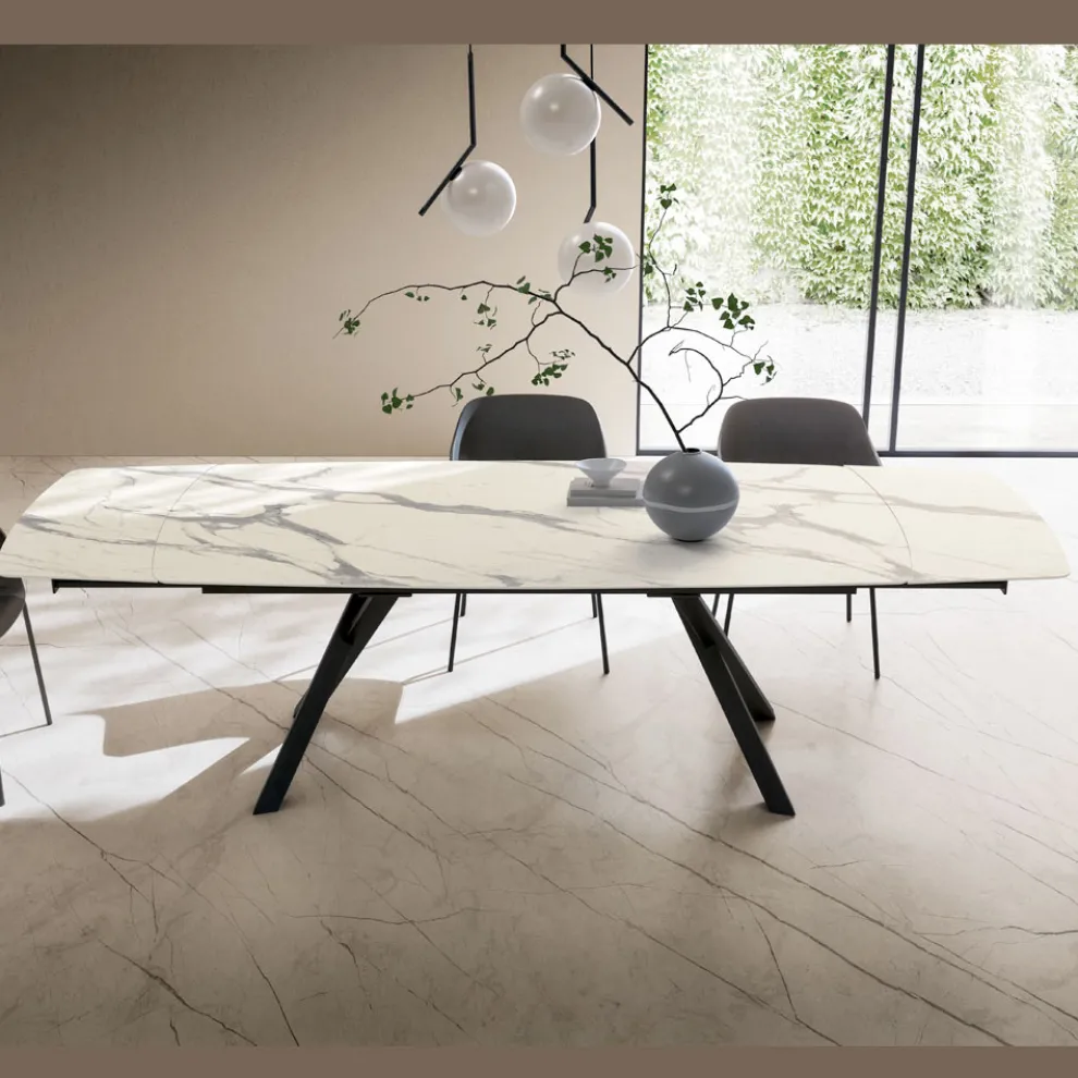 Ausziehbarer Fasstisch auf 240 oder 280 cm aus geschichtetem HPL - Dialogo