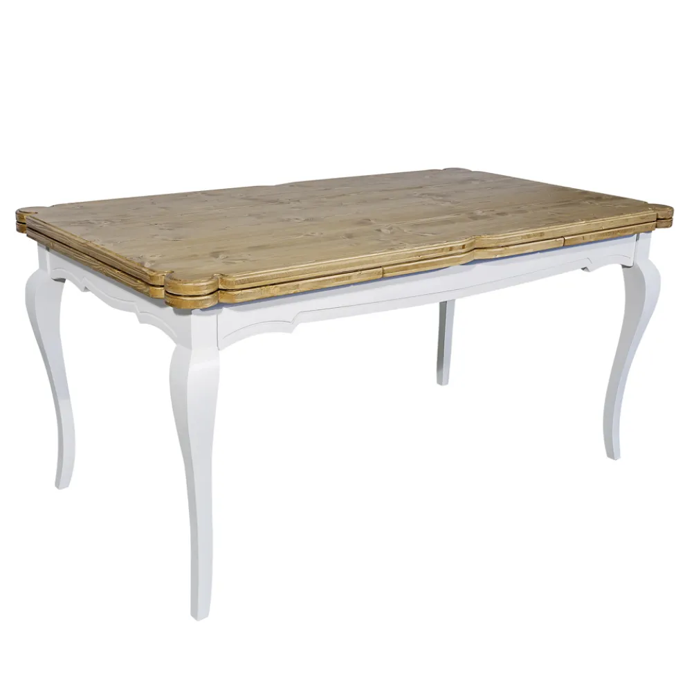 Ausziehbarer Indoor-Tisch aus Tanne mit geformten Ecken Made in Italy - Faramir