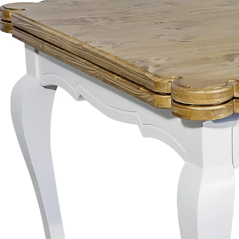 Ausziehbarer Indoor-Tisch aus Tanne mit geformten Ecken Made in Italy - Faramir