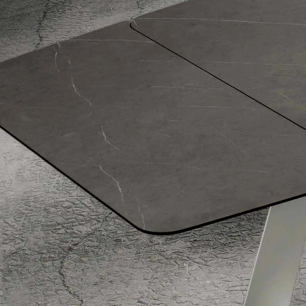 Ausziehbarer Küchentisch Bis zu 280 cm Marmoroptik Made in Italy - Pinocchio