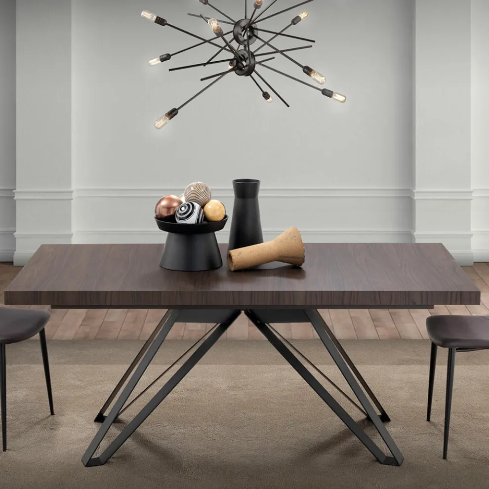 Ausziehbarer Klapptisch aus Metall und Melamin Made in Italy - Meluso