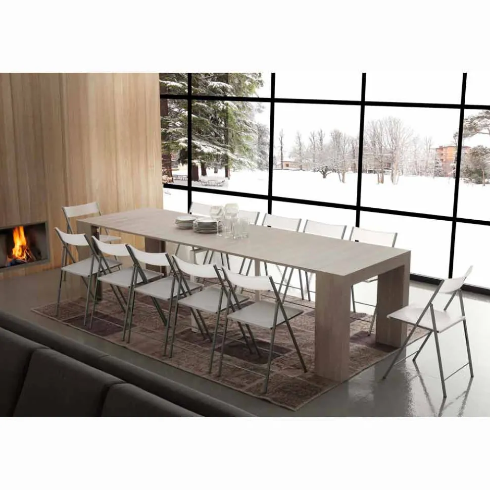 Ausziehbarer Konsolentisch bis 295 cm in modernem Design Uri