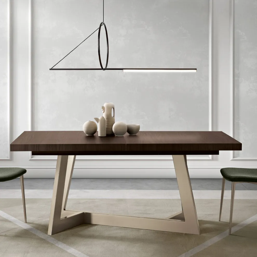 Ausziehbarer Melamintisch in 2 verschiedenen Ausführungen Made in Italy - Tecna