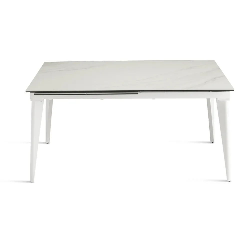 Ausziehbarer Teleskoptisch bis 240 cm aus Metall und Feinsteinzeug - Achille