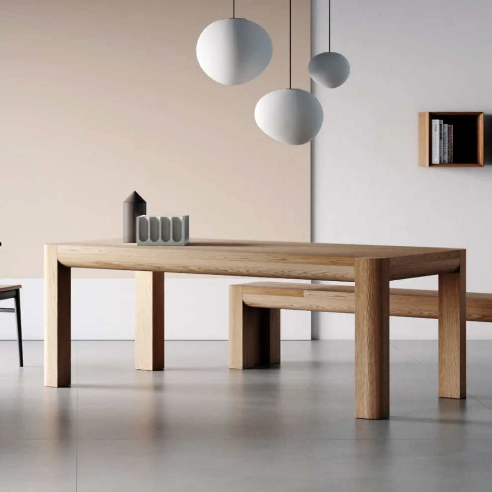 Ausziehbarer Tisch aus Tischlerplatte und quadratischen Beinen, hergestellt in Italien – Rillian