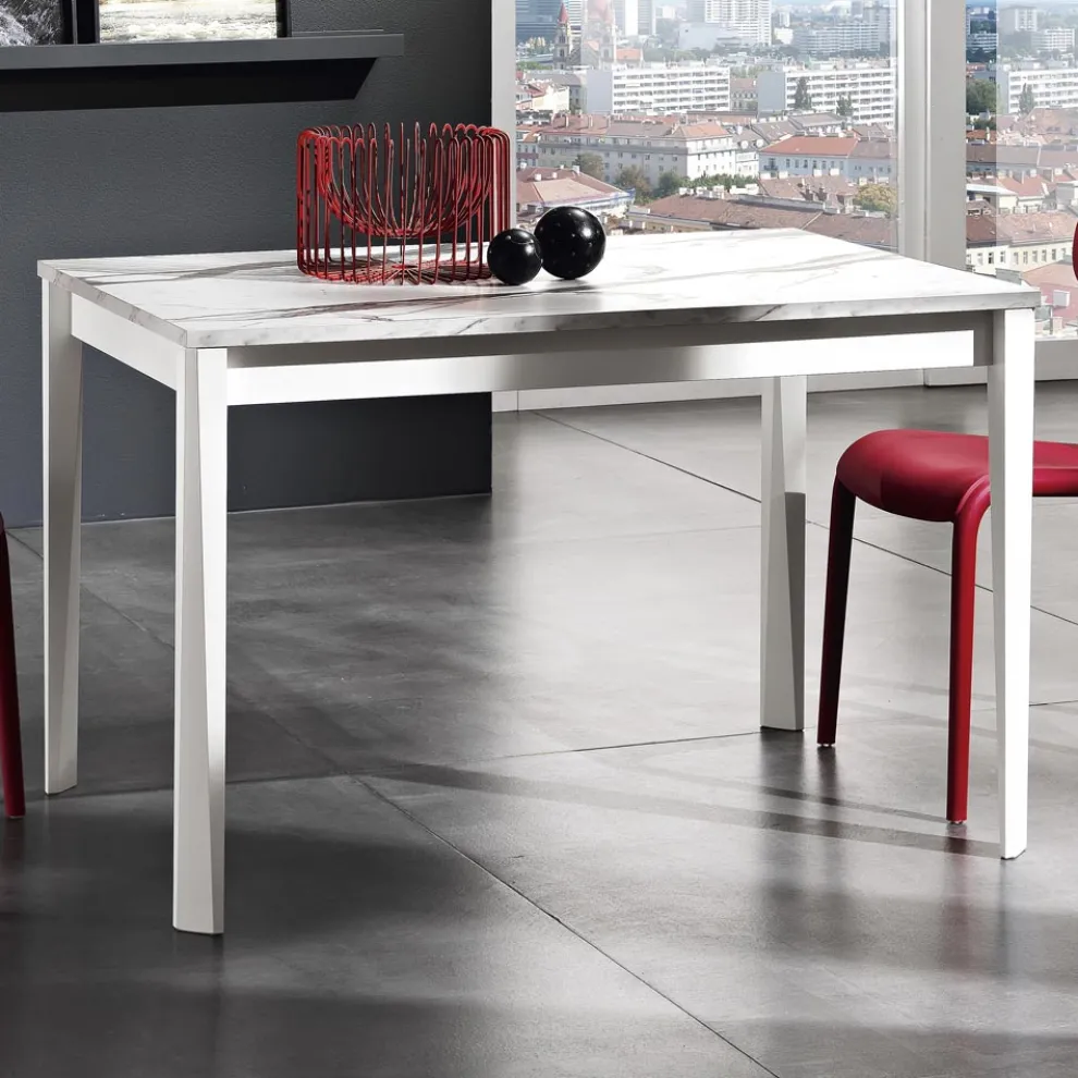 Ausziehbarer Tisch bis 180 cm in Buche und Melamin Made in Italy - Otiello