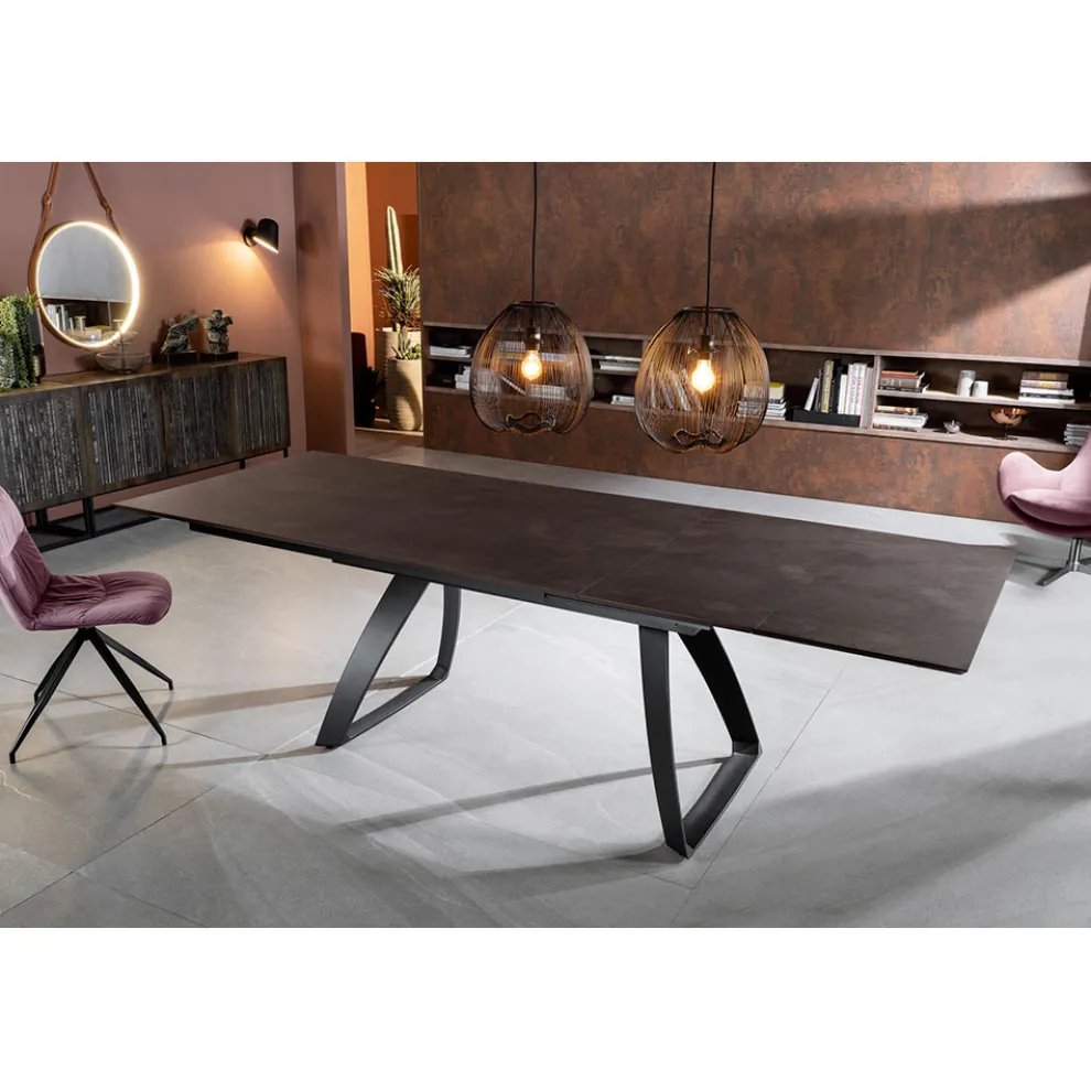 Ausziehbarer Tisch auf 270 cm mit HPL-Platte und Aluminiumgestell – Villongo