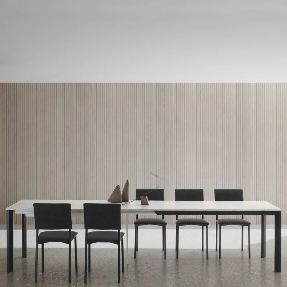 Ausziehbarer Tisch bis 334 cm aus Aluminium und HPL Made in Italy - Filiberto