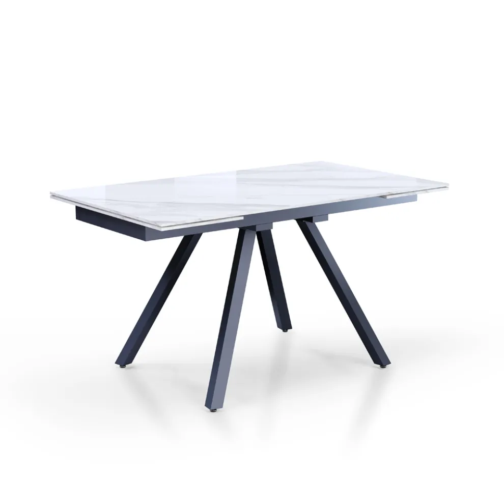 Ausziehbarer Tisch auf 210 cm aus grauem Stahl und Keramik – Canario