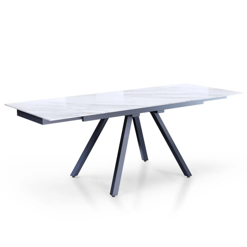 Ausziehbarer Tisch auf 210 cm aus grauem Stahl und Keramik – Canario