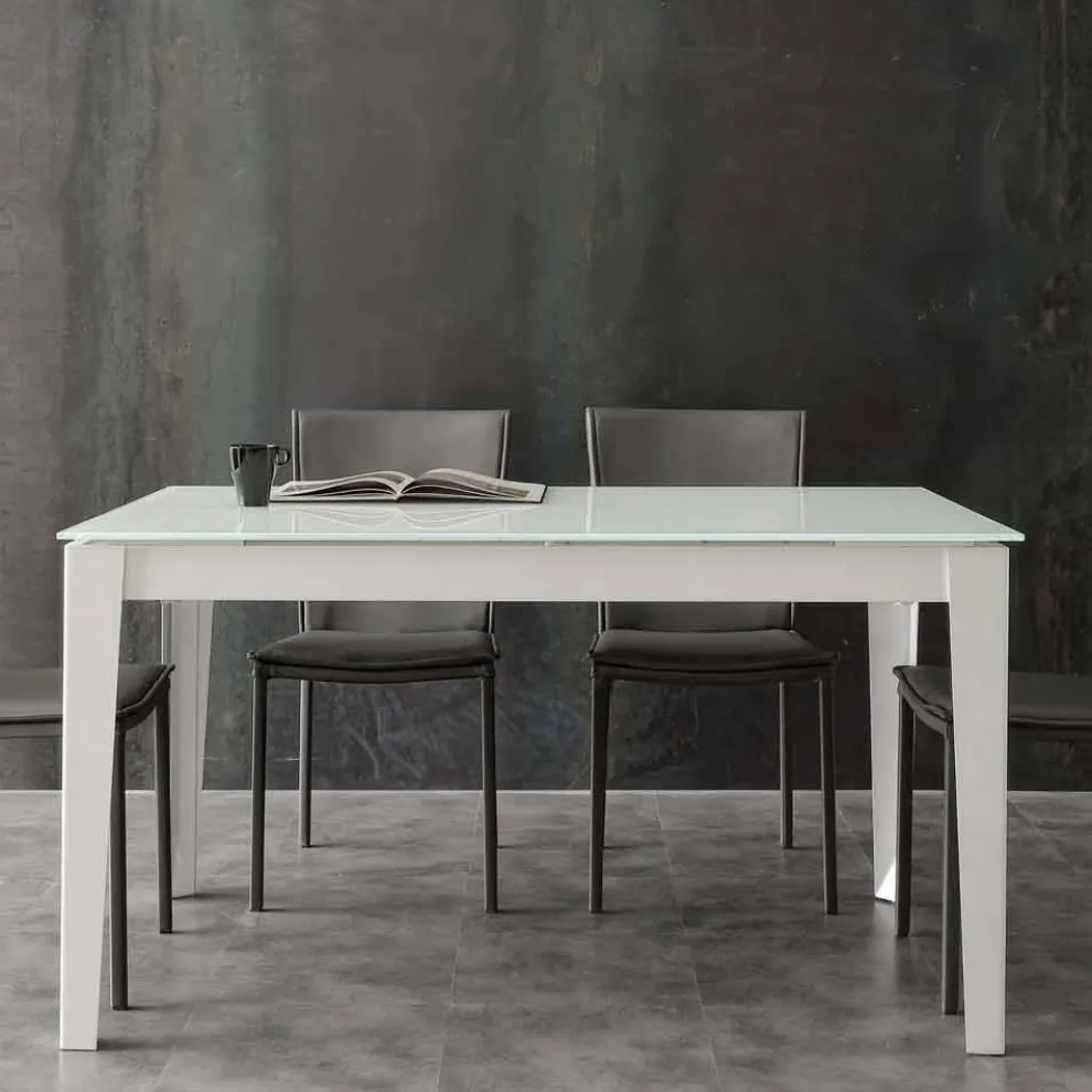 Ausziehbarer Tisch mit Glasplatte in modernem Design Baltimora