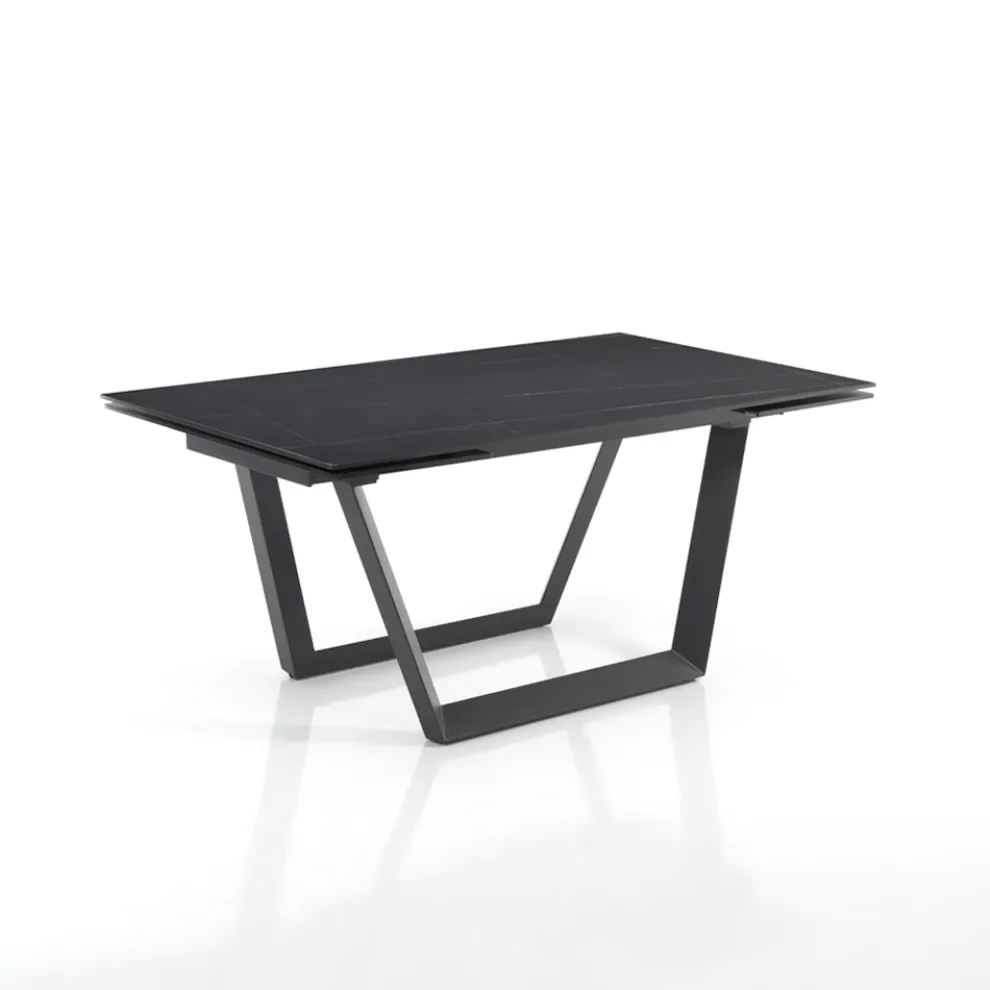 Ausziehbarer Tisch auf 240 cm aus grauem Stahl – Bonito