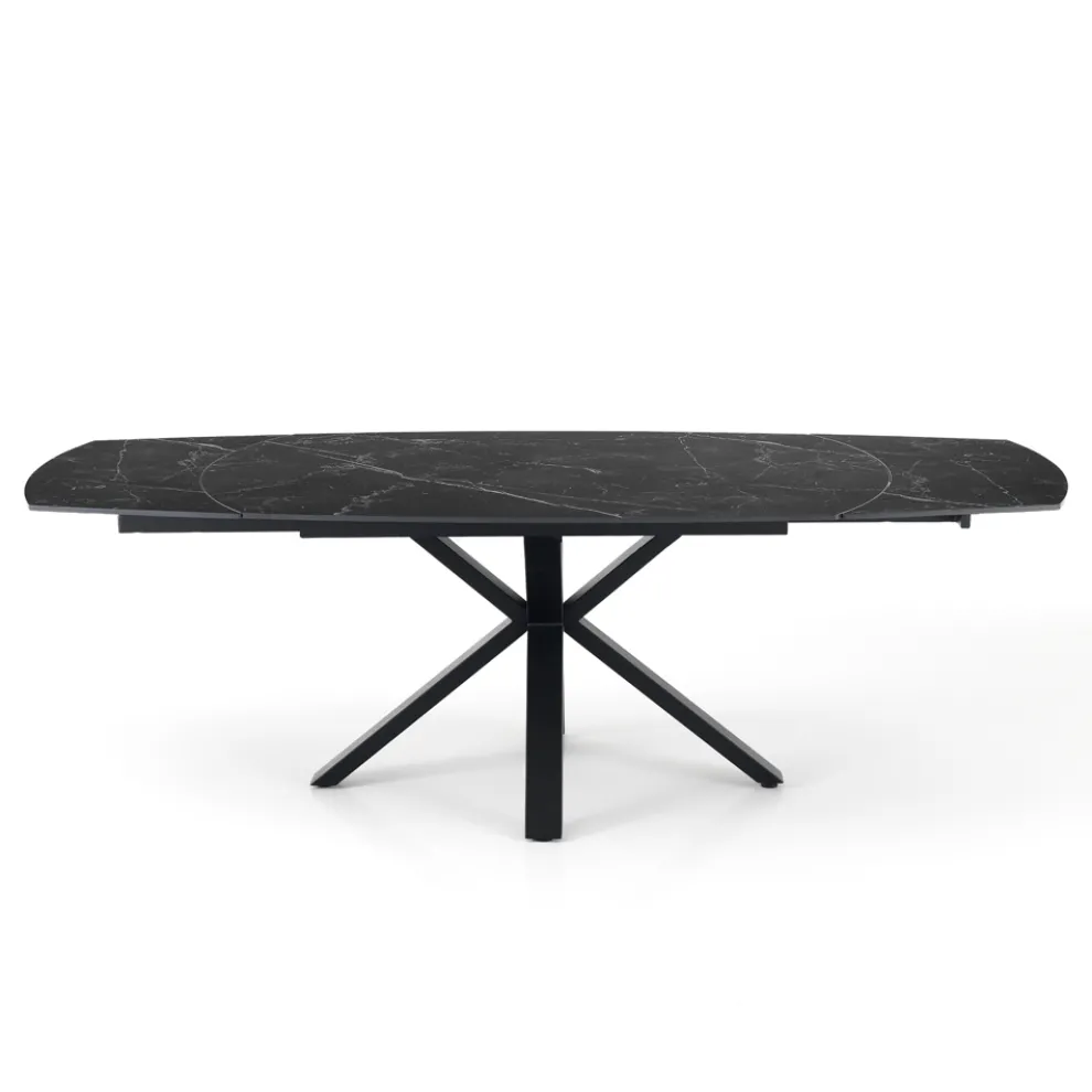 Ausziehbarer Tisch auf 210 cm aus Stahl und Keramik – Bavosa